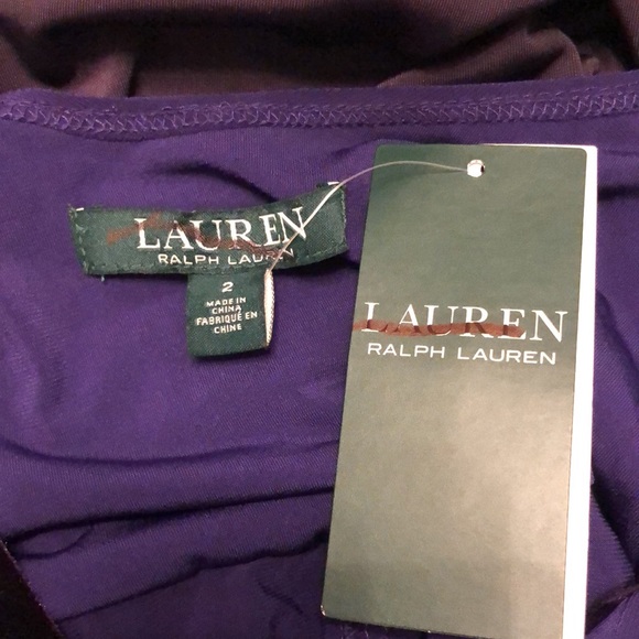 NWT Lauren Ralph Lauren Velvet Gown Puple - Picture 6 of 9
